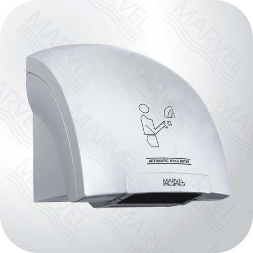 เครื่องเป่ามืออัตโนมัติ มาร์เวล  รุ่น MH-101  Automatic hand dryer MARVEL เป่ามือระบบอินฟาเรด ระบบเป่ามือแห้งเร็ว  มาตรฐาน GMP, HACCP ผู้เชี่ยวชาญด้านสุขภัณฑ์อัตโนมัติ ระบบอินฟาเรด เซนเซอร์  sensor ทำงาน เปิด ปิด อัตโนมัติ Automatic sensor บริษัท มาร์เวล เทคโนโลยี จำกัด Tel 029785650-2